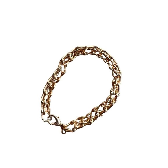 Rhinestone Tennis Bracelet Vintage Clear Glass Gold Tone Prong Set Ladder Link‎ - Picture 4 of 4